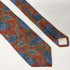 VINTAGE CALVIN KLEIN RED BLUE GREEN PAISLEY PATTERN 3.25" USA MADE