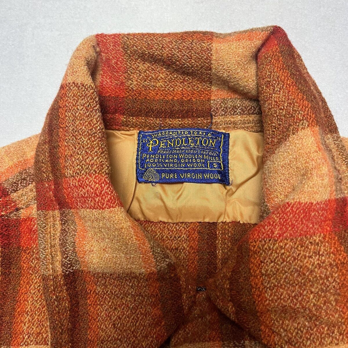 Vintage 50s Pendleton Loop Collar Shadow Plaid Wool Button Vintage 50s Pendleton Loop Collar Shadow Plaid Wool Button