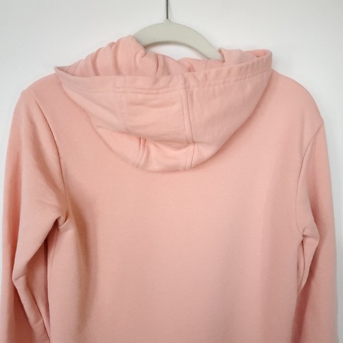 Adidas Sweatshirt Girls Medium Light Peach Fleece Front Logo Hoodie Pullover - Picture 9 of 12
