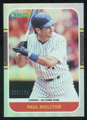 2021 Donruss Paul Molitor Career Stat Line Parallel #/234 Milwaukee Brewers #257