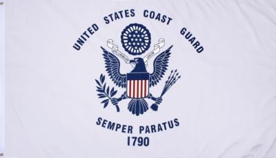 US Coast Guard Flag 3x5 ft USCG Emblem United States Semper Paratus 1790 White