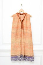 Elie Tahari Pleated Knee Length Dress Pastel Abstract Relaxed Fit Size 12 Flowy