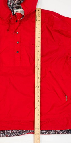 Vintage 90s Nike Swoosh Rain Jacket Men Size XL Red 1/4 Snap Windbreaker Red - Picture 9 of 21