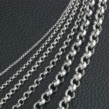 2/2.5/3/4/5/6mm Stainless Steel Women Men Round Rolo Chains 16-36'' ANTI-TARNISH