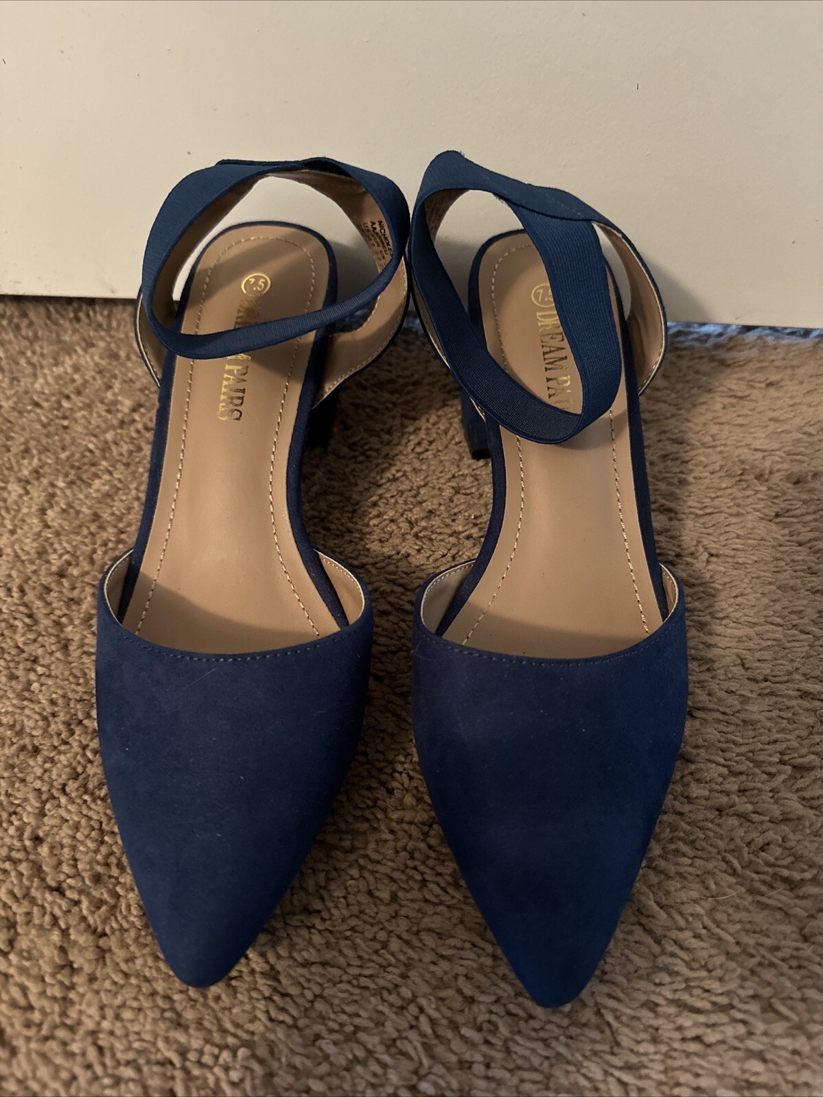 Dream Pairs Heels Blue Size 7.5 Nicholes Ankle Strap Elastic