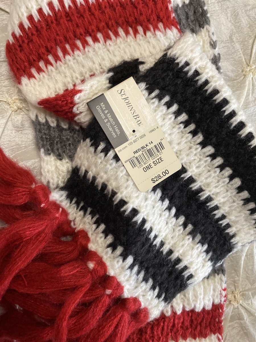 その他 S st john's bay scarf one size Red White Black And Gray | eBay