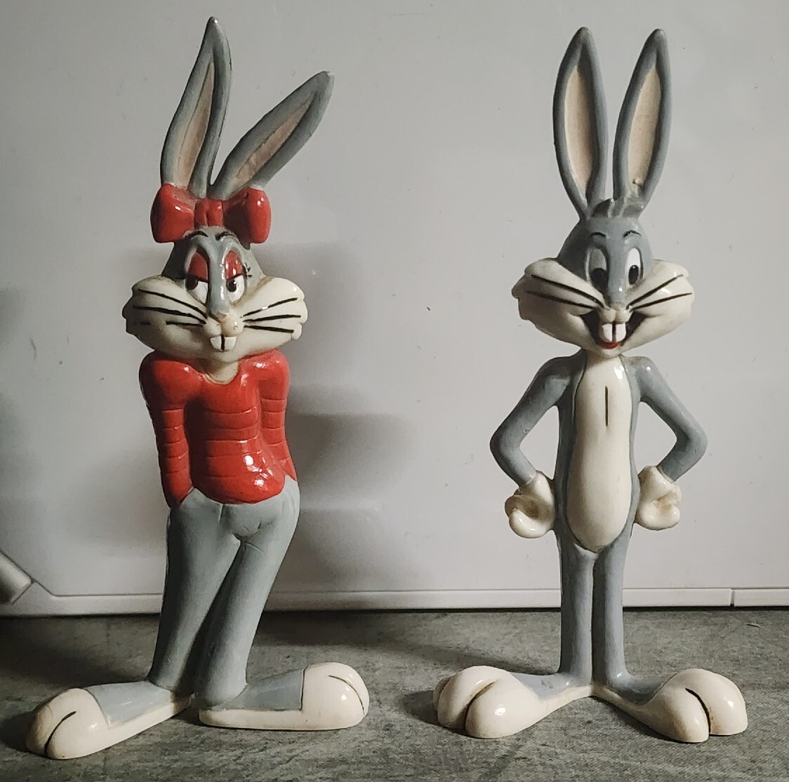 激レア　Looney Tunes フィギュアセット Vintage 1990 Warner Bros Honey Bunny & Bugs Bunny Looney