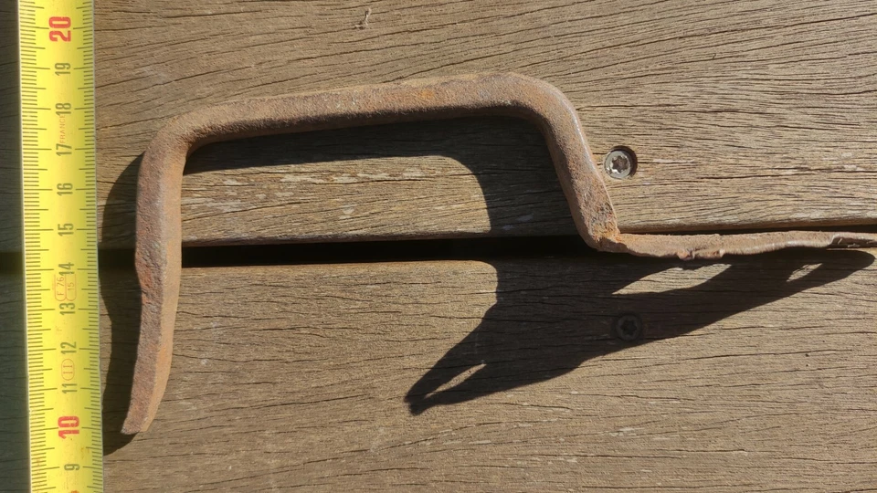 POIGNÉE OU PARTIE DE LOQUET POUCIER ANCIEN EN FER FORGÉ - Photo 2/4