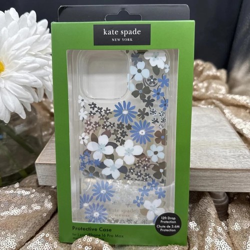 iPhone 16 Pro Max - Kate spade NY Case Light Blue/Silver Floral MagSafe - Picture 3 of 5