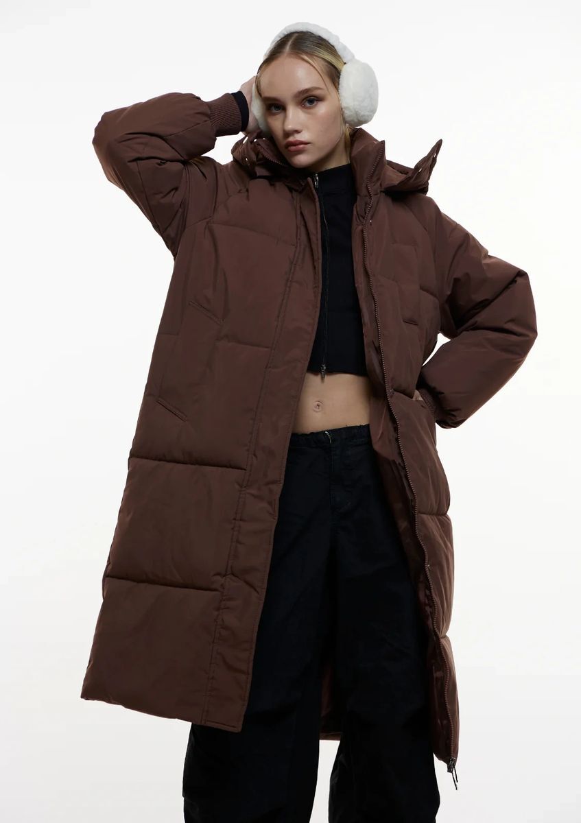 ジャケット・アウター 00s goa hoodie puffer jacket mods coat Go.G.G Classic Hooded Long Puffer Jacket Coffee Medium A08 | eBay