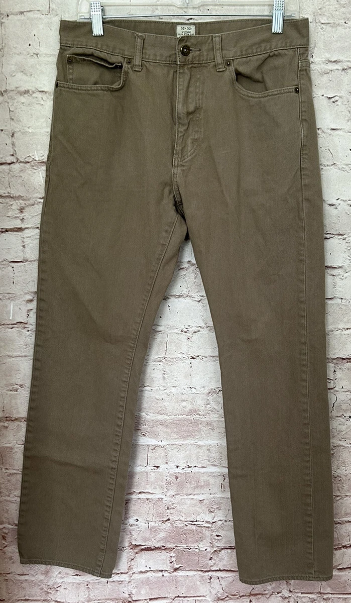 Ripstop Mens Khaki Jeans Straight Leg 36W 32L