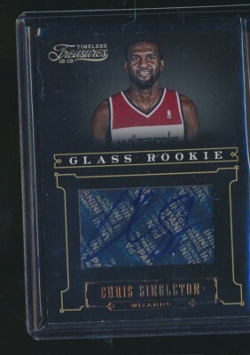 2012-13 TIMELESS TREASURES GLASS ROOKIE /499 AUTO CHRIS SINGLETON WIZARDS