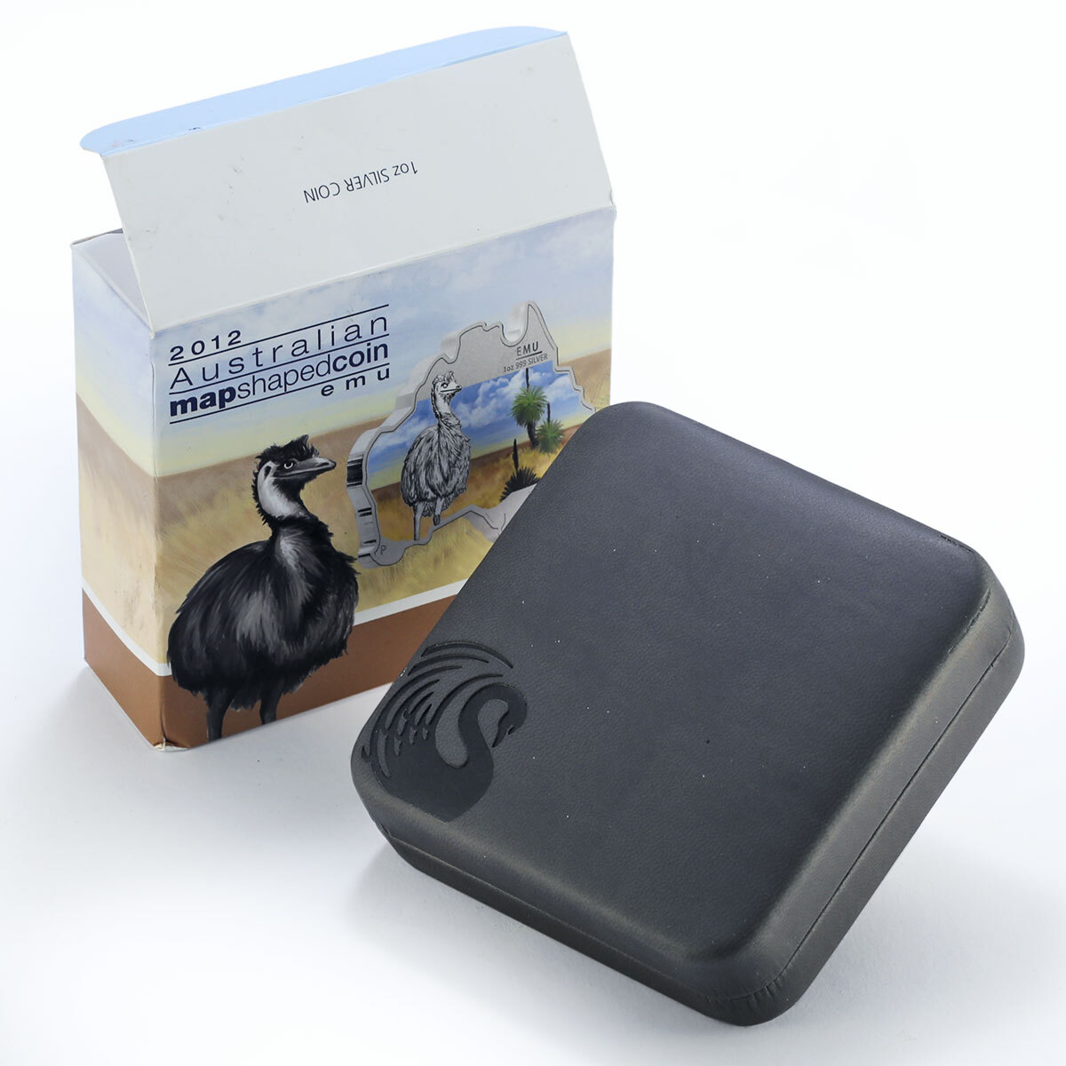2012 オーストラリア　　エミュー　Map Shape Australia 1 dollar Australian Map Emu Bird Animal Fauna colored