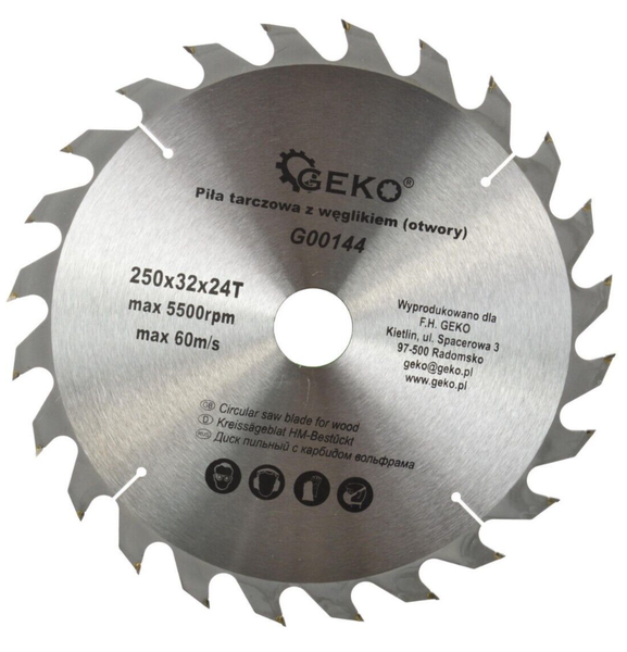 KreissäGeblatt SäGeblatt 250 X 32 Mm 24Z HM Holz SäGe TischkreissäGe KreissäGe-image