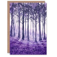 Lila Glockenblume Wald BäUme Waldboden Geburtstagskarte