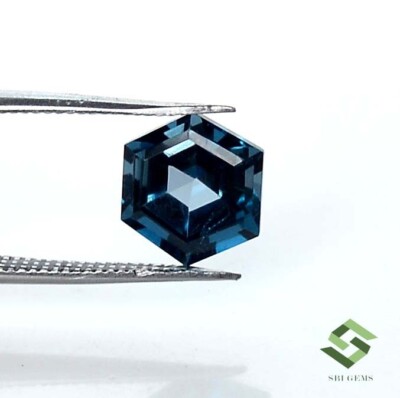 8x8 mm Natural London Blue Topaz Hexagon Cut 2.76 CTS Faceted Loose Gemstone