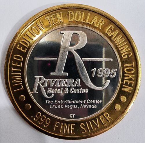 Riviera Hotel & Casino 10 999 $ Fine Silver Splash Limited Edition Gaming Token - Bild 2 von 3