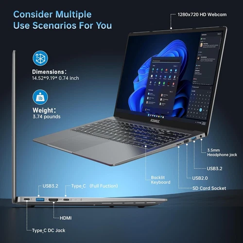 ACEMAGIC 16.1" 15.6" FHD Notebook Laptop Intel AMD Ryzen 7 5700U 16GB 512GB SSD - Picture 13 of 17