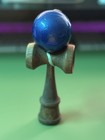 Kendama classic Japanese hand eye coordination toy. Blue ball dark wood — photo 1