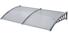 AUVENT DE PORTE 100x300CM, ABRI DE PORTE D'ENTREE, AVANT-TOIT TRANSPARENT, PO...