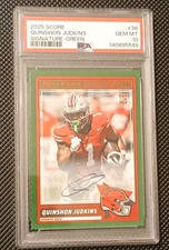 Panini 2025 Score Quinshon Judkins Rookie Auto Green #38 *pop 1* 