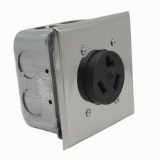 RV Power Outlet Compact Electrical Receptacle Space Saving for Garage, Workshop