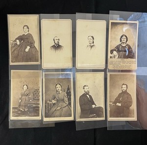Original Civil War CDV Photo Lot 8  w/ US Revenue Stamps Memorial Portrait 1860s