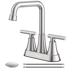 Bathroom Sink Faucet, Hurran 4 inch Brushed Nickel Bathroom Faucets for Sink 3 H