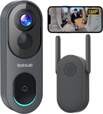 5MP Wireless Video Doorbell Camera,180° Head-To-Toe View, AI Motion Detection, V
