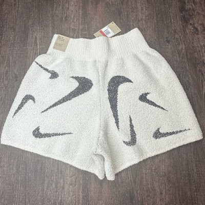 Nike Phoenix Cozy Boucle Hi-Rise Knit Shorts Women's Sz L Cream