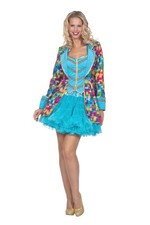 Jacke Puzzle bunt türkis Karneval Fasching Fastnacht Kostüm Damen