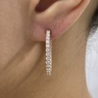 1.3ct Round Hoop Earrings Rose Gold 14K Labcreated Diamond F/VS — photo 8