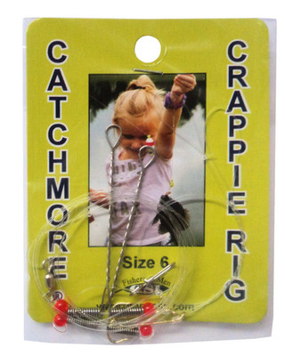 Catchmore Crappie Rig, TWELVE, Size 6 Hook, Two Hooks, Panfish #GCR-6