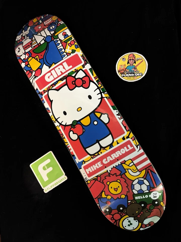 RARO Mike Carroll Hello Kitty 35 Aniversario Niña Tabla de Monopatín 7.8 Foto 2 de 4
