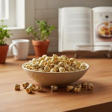 Bronagrand 100Pcs Antique Gold Large Hole Spacer Beads for Jewelry Making