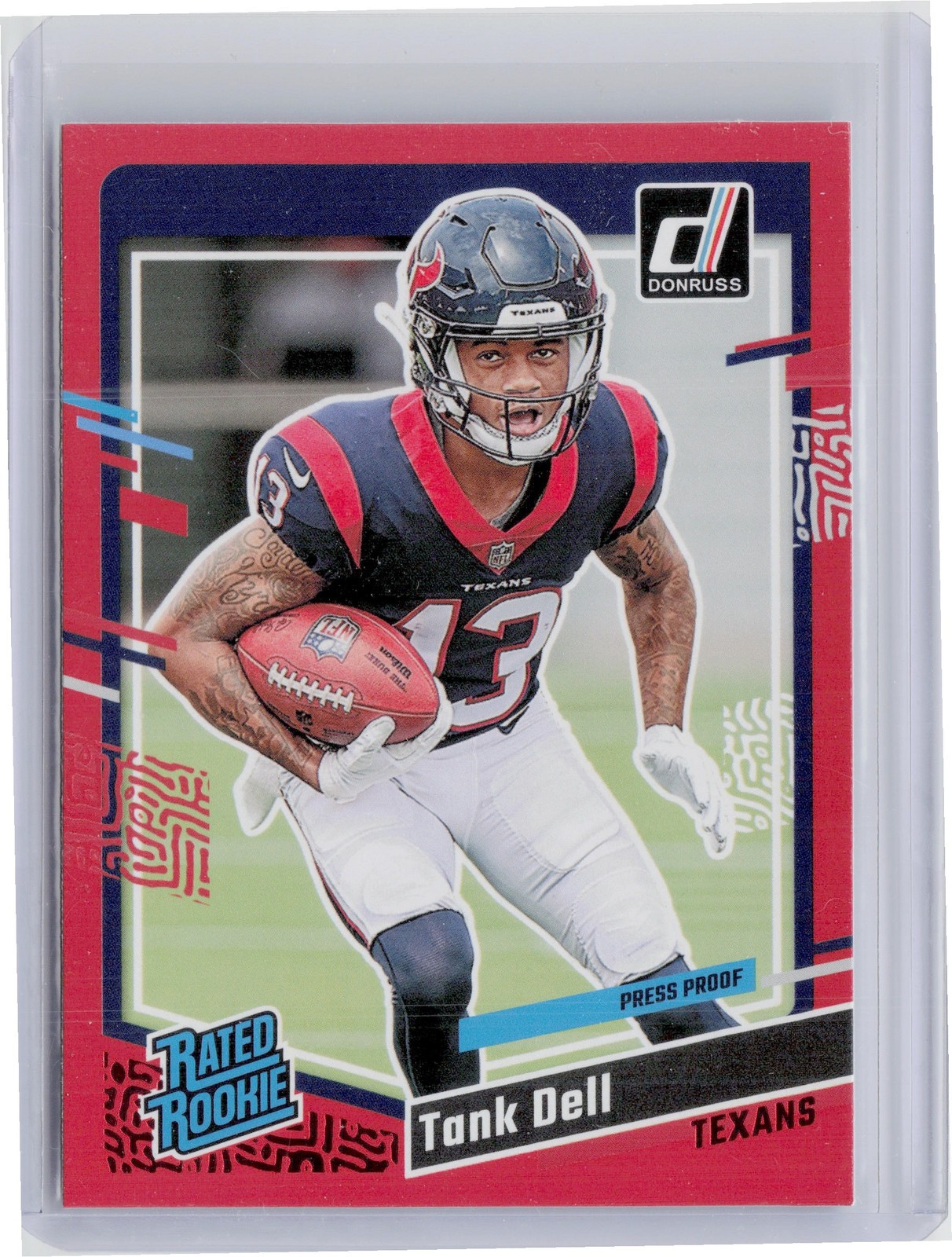 2023 Donruss Tank Dell Press Proof Red #341 Texans
