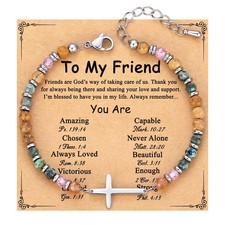 Best Friend Friendship Gifts for Women, Valentines Day Gifts for Her, Cross B...