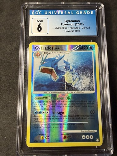 Gyarados Mysterious Treasures Reverse Holo 26/123 2007 Pokemon CGC 6 EX/NM