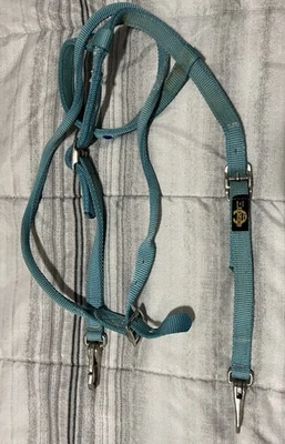 USED Triple E Made In The USA Teal Nylon horse Headstall With Quick Change Snaps - Image 1 of 4
