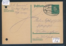 8150) Bahnpost Ovalstempel Chemnitz - Weipert Zug 1349, gelochte GA 1931