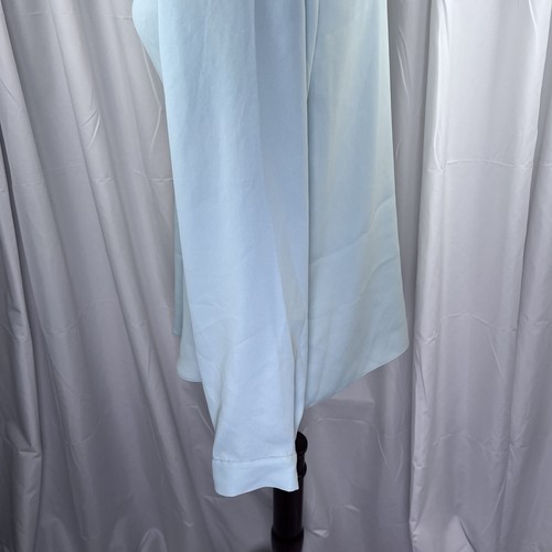 Talbots Blouse Aqua Cowl Neck Pullover Polyester Top Long Sleeve 14 P EUC - Picture 6 of 12