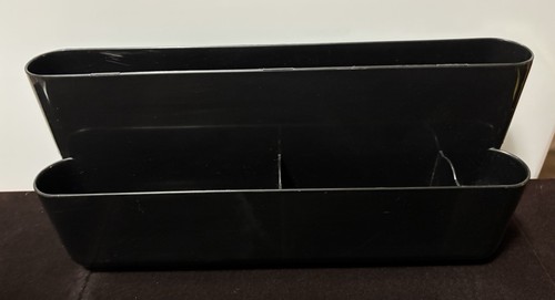 Vintage 80s Black Tenex USA No. 23220 Wall Organizer Office Desk Caddy Pen
