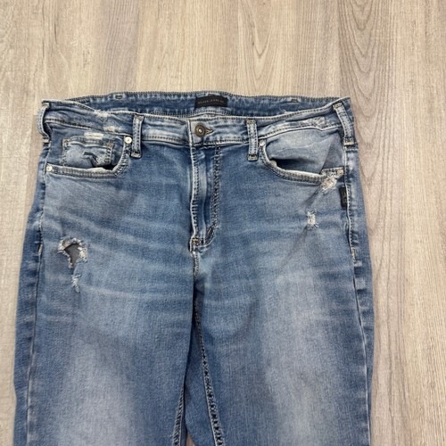 Pantalones de mezclilla plateados Jace ajustados corte bootcut para hombre 38 x 30 azul desgastado occidental - Imagen 2 de 12