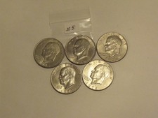 1971 to 1978 Eisenhower Dollars 5 coins Circulated Various dates and mints 5