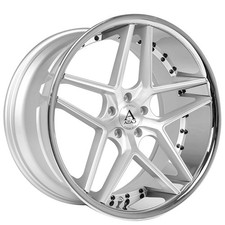 22x9"Azad Wheels AZ1029 Brushed Silver with Chrome Lip Rims (S05)