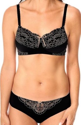 Amoena Women's Modern Delicate Lacing Panty, Black Sand, 10