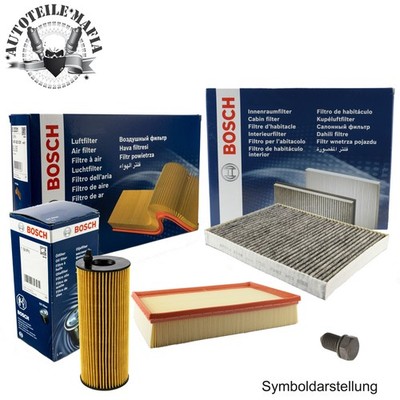 BOSCH Filterset Ölfilter Ölablassschraube Luftf+Innenraumfilter für AUDI SEAT VW
