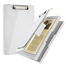 Clipboard with Storage 8.5x11 with Pen Holder A4 Legal Paper Folder, Gray