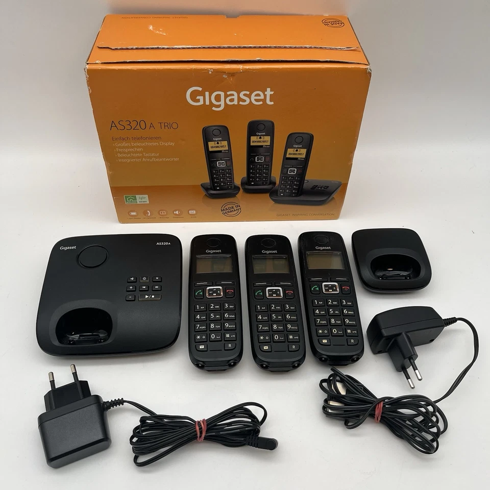 Gigaset AS320 A TRIO Großes Display Eco Dect 3x Mobileteile Basisstation - Bild 2 von 4