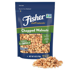Chef's Naturals Chopped Walnuts 6 Ounces, 100 California Unsalted Walnuts for B